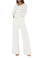 Bubble Pointelle-Knit Cardigan