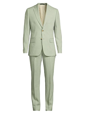Tailored Linen Two-Button Suit