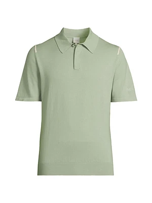 Cotton Knit Polo Sweater