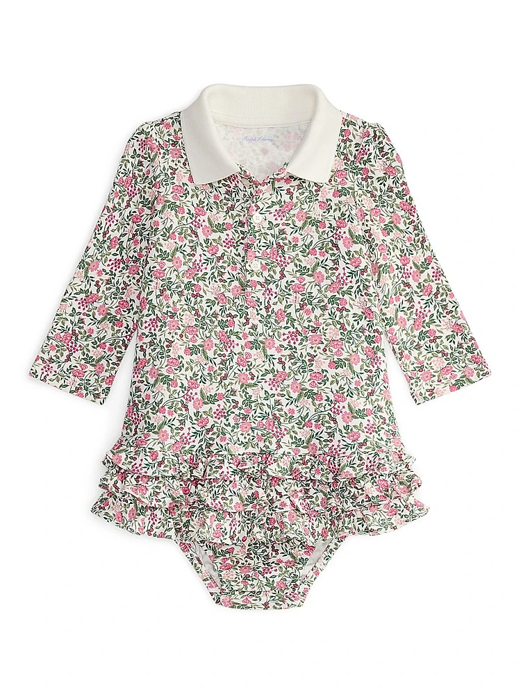 Baby Girl's Floral Interlock Polo Dress