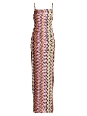 Chevron Raschel Maxi Dress