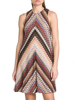 Chevron Sleeveless A-Line Minidress