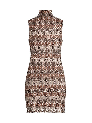 Rolled-Neck Knit Minidress