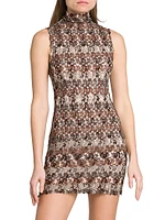Rolled-Neck Knit Minidress