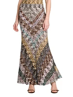 Zig-Zag Knit Maxi Skirt
