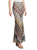 Zig-Zag Knit Maxi Skirt
