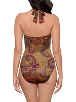 Perissa Rock Halterneck Paisley One-Piece Swimsuit