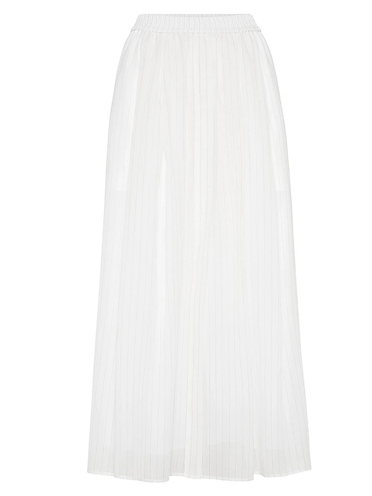 Cotton Pinstripe Organza Full Skirt