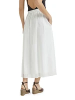 Cotton Pinstripe Organza Full Skirt