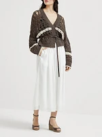 Cotton Pinstripe Organza Full Skirt