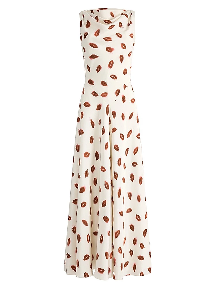 Drina Kiss-Print Maxi Dress