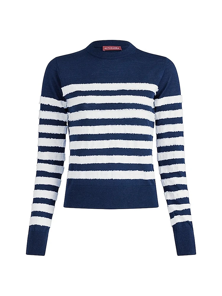 Skippy Striped Merino Wool-Silk Sweater