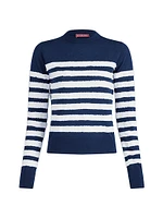 Skippy Striped Merino Wool-Silk Sweater