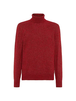 Flecked Alpaca, Wool, Silk and Cotton Turtleneck Sweater
