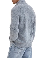 Flecked Cashmere Cardigan with Zipper