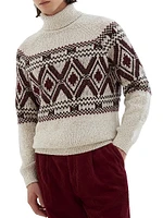 Geometric Jacquard Turtleneck Sweater
