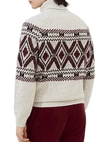Geometric Jacquard Turtleneck Sweater
