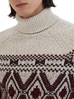 Geometric Jacquard Turtleneck Sweater
