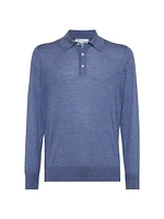 Silk and Cotton Lightweight Knit Polo Shirt