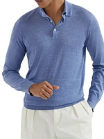 Silk and Cotton Lightweight Knit Polo Shirt