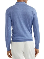 Silk and Cotton Lightweight Knit Polo Shirt