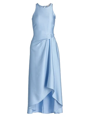 Micah Bias Drape Midi-Dress