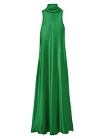 Fae Satin Cape Gown