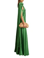 Fae Satin Cape Gown