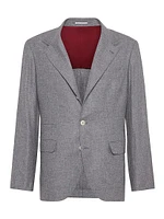 Cashmere and Silk Lightweight Flannel Deconstructed Blazer