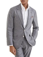 Cashmere and Silk Lightweight Flannel Deconstructed Blazer