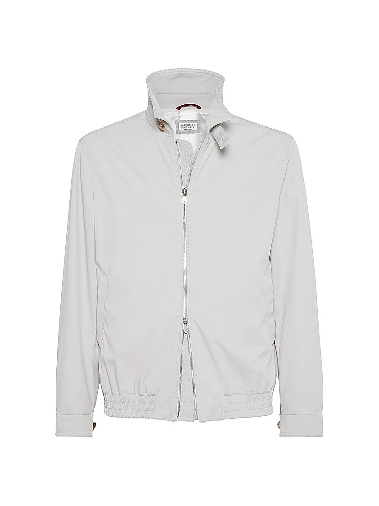 Stretch Bonded Nylon Bomber Jacket