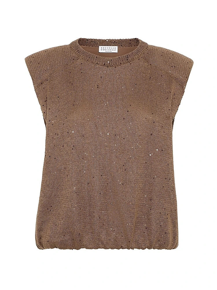 Linen and Silk Diamond Yarn Sweater Vest