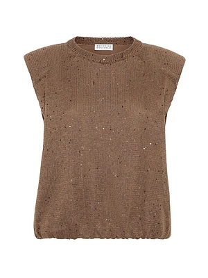 Linen and Silk Diamond Yarn Sweater Vest