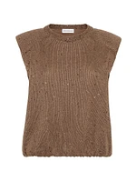 Linen and Silk Diamond Yarn Sweater Vest