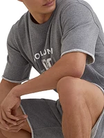 Cotton Smooth French Terry Short Sleeve Sweatshirt with Print