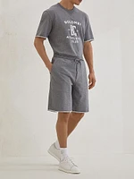 Cotton Smooth French Terry Short Sleeve Sweatshirt with Print