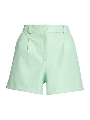 Identity Noelle Tailored Faux Leather Shorts