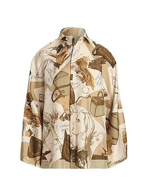 Karen Diary Printed Silk Blouse
