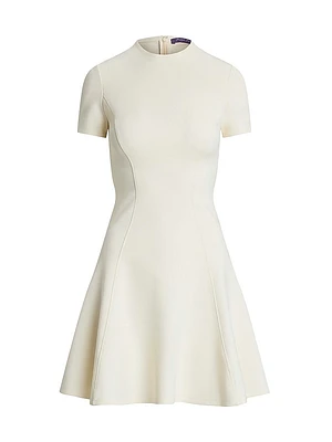 Short-Sleeve Stretch Jersey Minidress