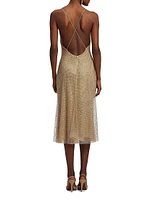 Donnely Embellished Tulle Cocktail Midi-Dress