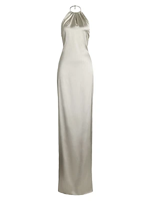 Corra Halterneck Stretch Satin Gown