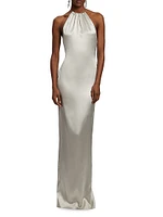Corra Halterneck Stretch Satin Gown