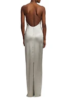 Corra Halterneck Stretch Satin Gown