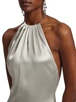 Corra Halterneck Stretch Satin Gown