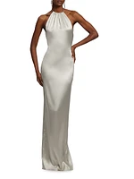 Corra Halterneck Stretch Satin Gown