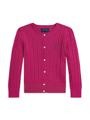 Little Girl's & Mini Cable-Knit Cardigan