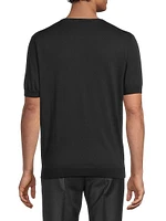 Silk-Cotton Short-Sleeve Sweater