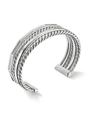 Stax Five Row Cuff Bracelet in Sterling Silver