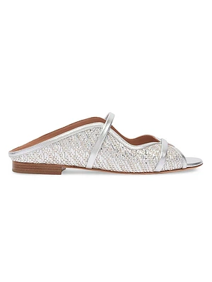 Norah Metallic Raffia Flat Sandals