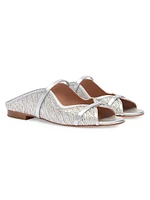 Norah Metallic Raffia Flat Sandals